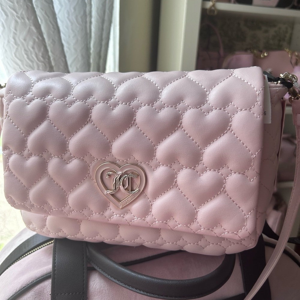 Juicy Culture Flawless Flap Crossbody Heart Quilted